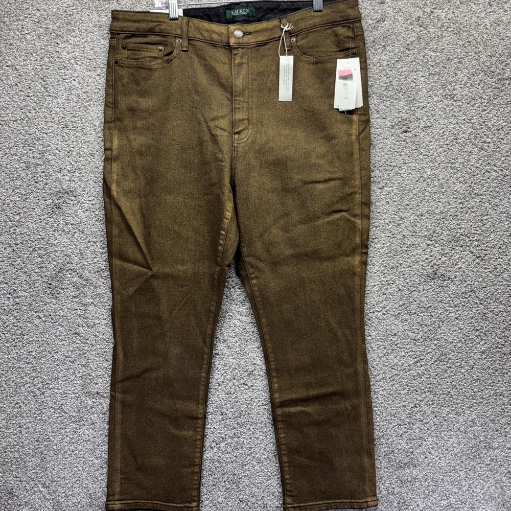Lauren Ralph Lauren Jeans Womens 16/33 (36in) Bronze Regal Straight Ankle NWT